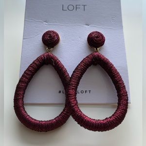 LOFT Burgundy Earrings NEW